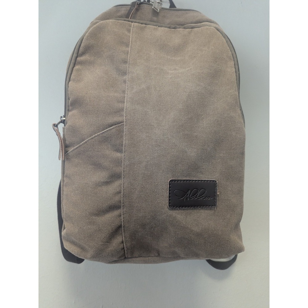 alilCanvas Backpack Brown Laptop Travel School Bag Brown Trim‎ Alilaus Day bag